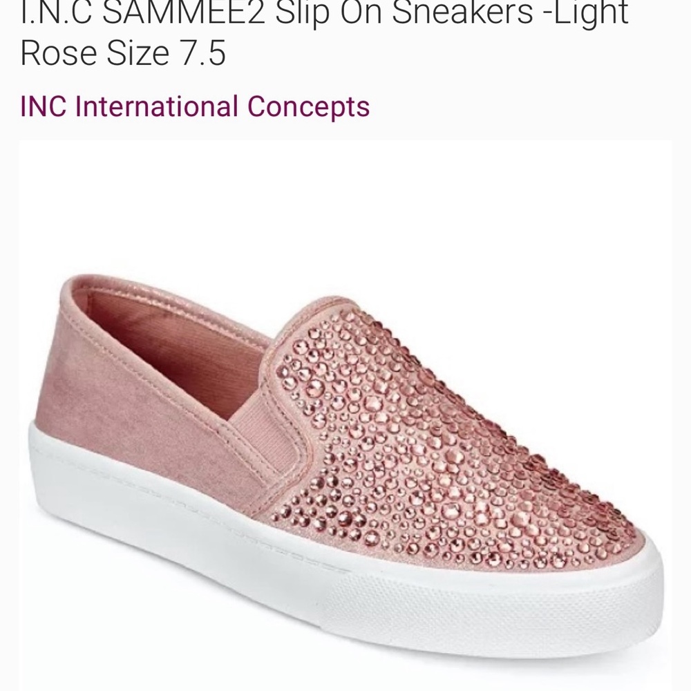 INC International Concepts Women's Pink Slip-On Sneakers